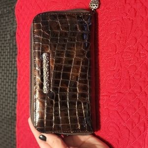Brighton Brown Croc-Embossed Key & Card Holder